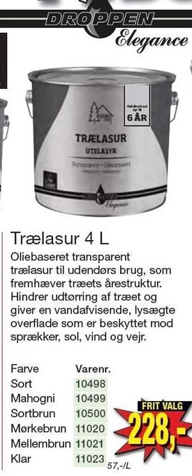Harald Nyborg Droppen trælasur 4 l tilbud