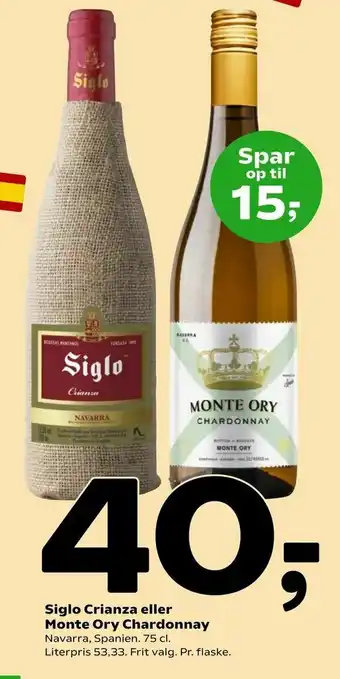 Coop 365 Siglo Crianza eller Monte Ory Chardonnay tilbud