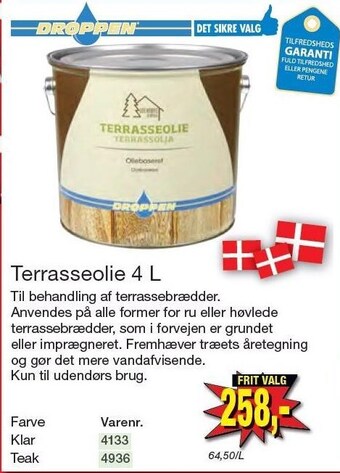 Harald Nyborg Droppen terrasseolie 4 l tilbud