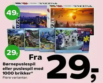 Coop 365 Børnepuslespil eller puslespil med 1000 brikker tilbud