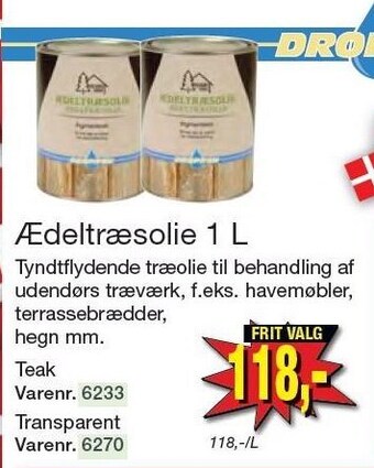 Harald Nyborg Droppen ædeltræsolie 1 l tilbud
