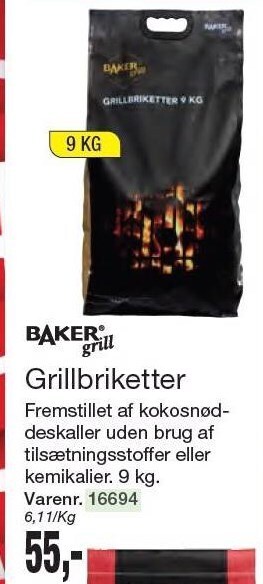 Harald Nyborg Baker grill grillbriketter tilbud