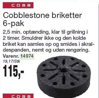 Harald Nyborg Cobb cobblestone briketter 6-pak tilbud