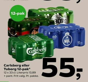 Coop 365 Carlsberg eller Tuborg 12-pak tilbud