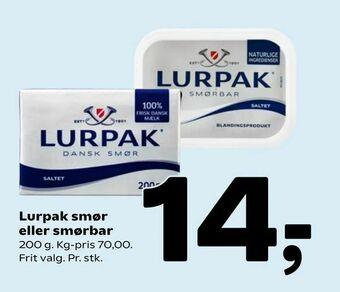 Coop 365 Lurpak smør eller smørbar tilbud