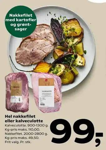 Coop 365 Hel nakkefilet eller kalveculotte tilbud
