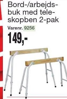 Harald Nyborg Bord-/arbejdsbuk med teleskopben 2-pak tilbud
