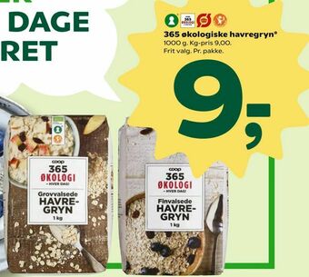 Coop 365 365 økologiske havregryn tilbud