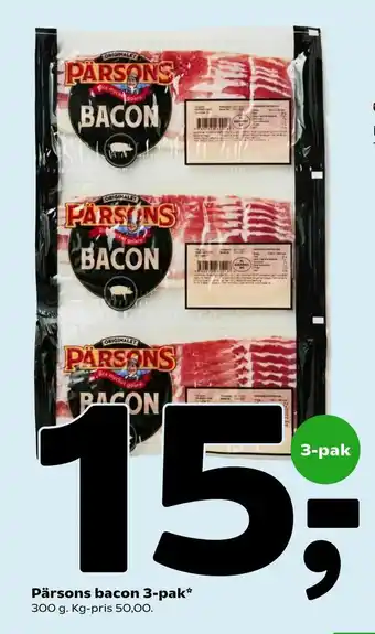 Coop 365 Pärsons bacon 3-pak tilbud