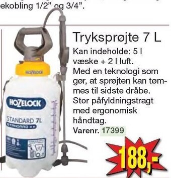 Tryksprøjte 7 l