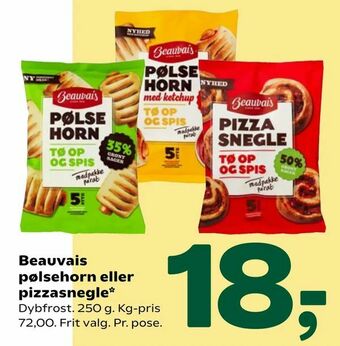 Coop 365 Beauvais pølsehorn eller pizzasnegle tilbud