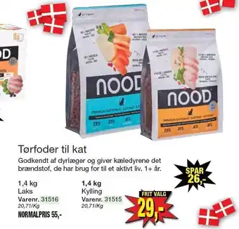 Nood tørfoder til kat