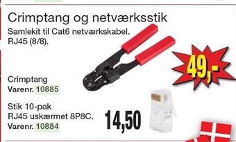 Crimptang og netværksstik