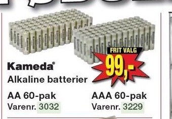 Kameda alkaline batterier