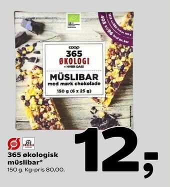Coop 365 365 økologisk müslibar tilbud