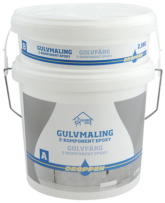 Droppen gulvmaling 2 komponent 5 kg - lysegrå