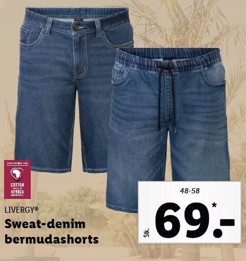 Lidl Sweat-denim bermudasshorts tilbud