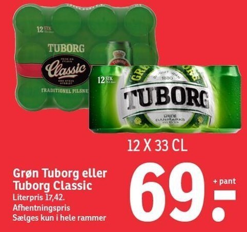 SPAR Grøn tuborg eller tuborg classic tilbud