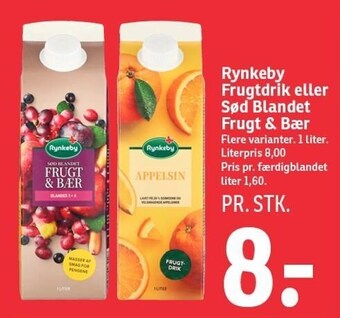 SPAR Rynkeby frugtdrik eller sød blandet frugt & bær tilbud