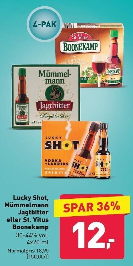 ALDI Lucky shot, mümmelmann jagtbitter eller st. vitus bonnekamp tilbud