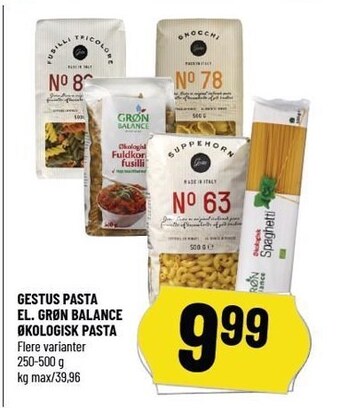 Løvbjerg Gestus pasta el. grøn balance økologisk pasta tilbud