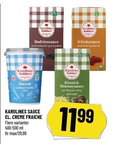 Løvbjerg Karolines køkken sauce eller creme fraiche tilbud