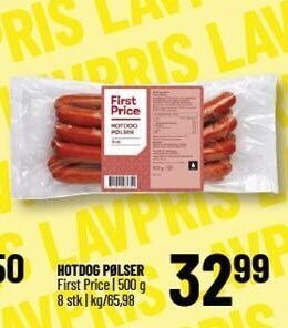 First price hotdog pølser