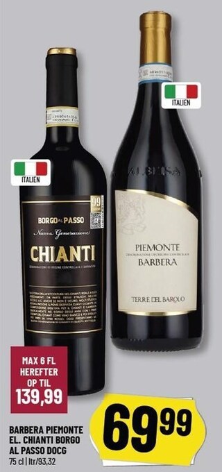 Løvbjerg Barbera piemonte el. chianti borgo al passo docg tilbud