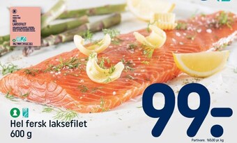 REMA 1000 Hel fersk laksefilet 600 g tilbud