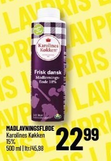Løvbjerg Karolines køkken madlavningsfløde tilbud