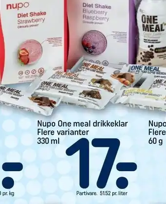 REMA 1000 Nupo one meal drikkeklar, flere varianter tilbud