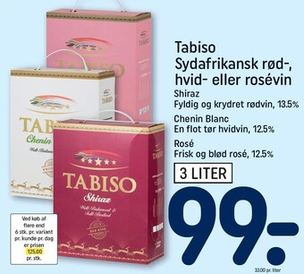 Tabiso sydafrikansk rød-, hvid- eller rosévin