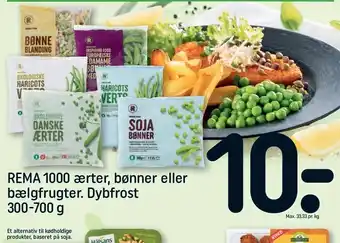 REMA 1000 Rema 1000 ærter, bønner eller bælgfrugter. dybfrost tilbud