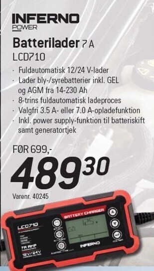 Thansen Inferno batterilader tilbud