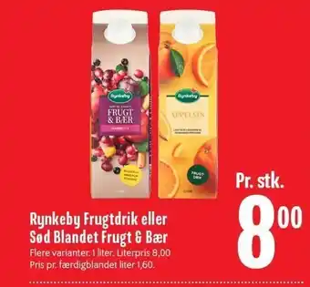 Min Købmand Rynkeby frugtdrik el. sød blandet frugt & bær tilbud