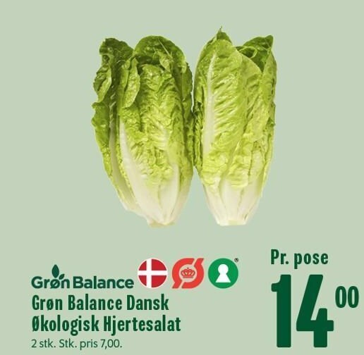 Min Købmand Grøn balance dansk øko. hjertesalat tilbud