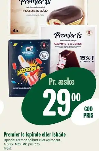 Min Købmand Premier is ispinde el. isbåde tilbud