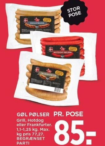 MENY GØL PØLSER tilbud