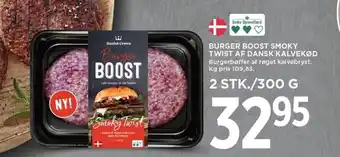 MENY BURGER BOOST SMOKY TWIST AF DANSK KALVEKØD tilbud