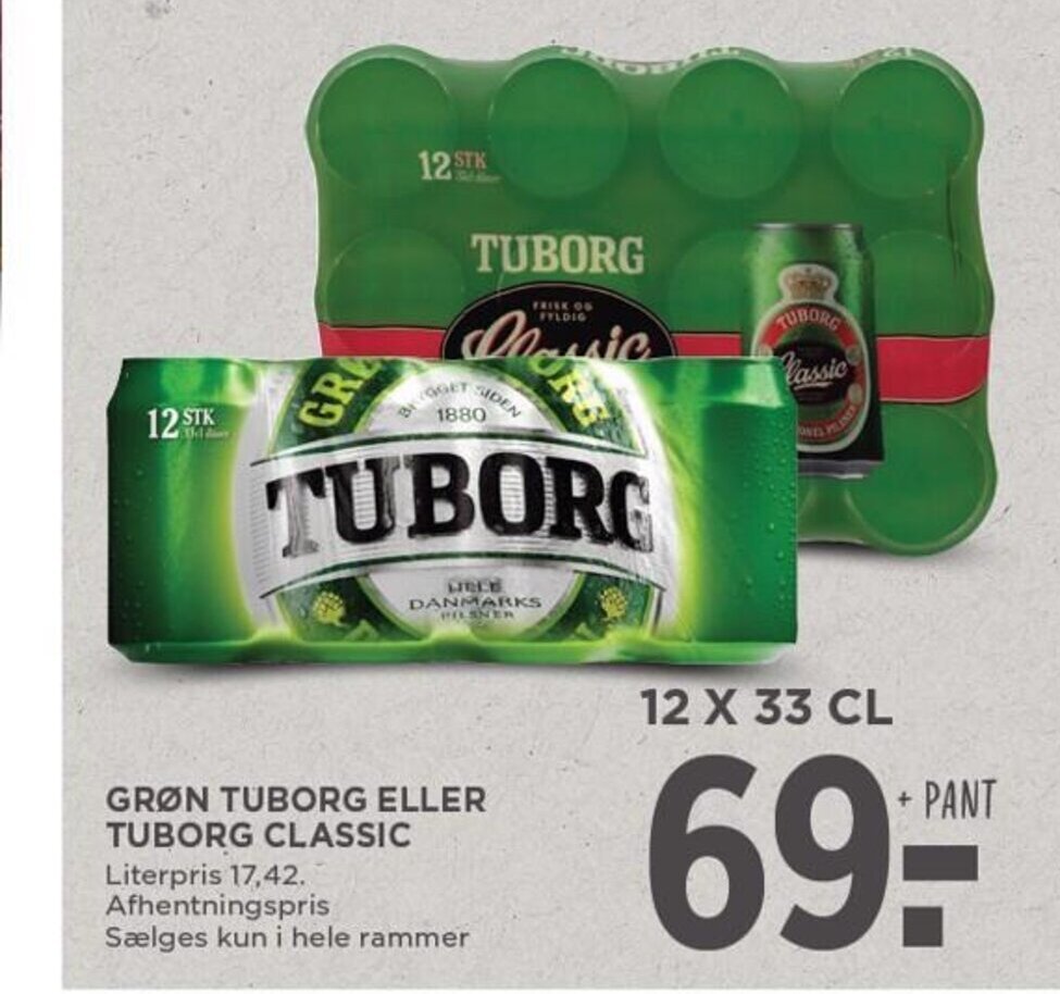 MENY GRØN TUBORG ELLER TUBORG CLASSIC tilbud