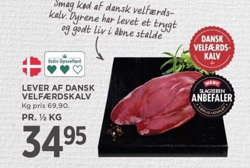 MENY LEVER AF DANSK VELFÆRDSKALV tilbud