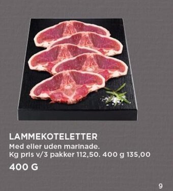 MENY LAMMEKOTELETTER tilbud