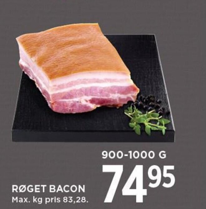 MENY RØGET BACON tilbud