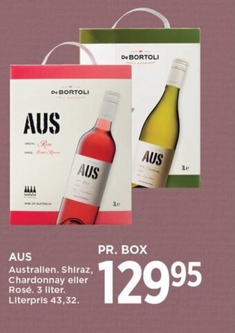MENY AUS Australien. Shiraz, Chardonnay eller Rosé. 3 liter. tilbud