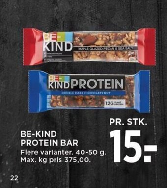 MENY BE-KIND PROTEIN BAR tilbud