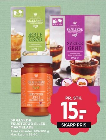 MENY SKÆLSKØR FRUGTGRØD ELLER MARMELADE tilbud