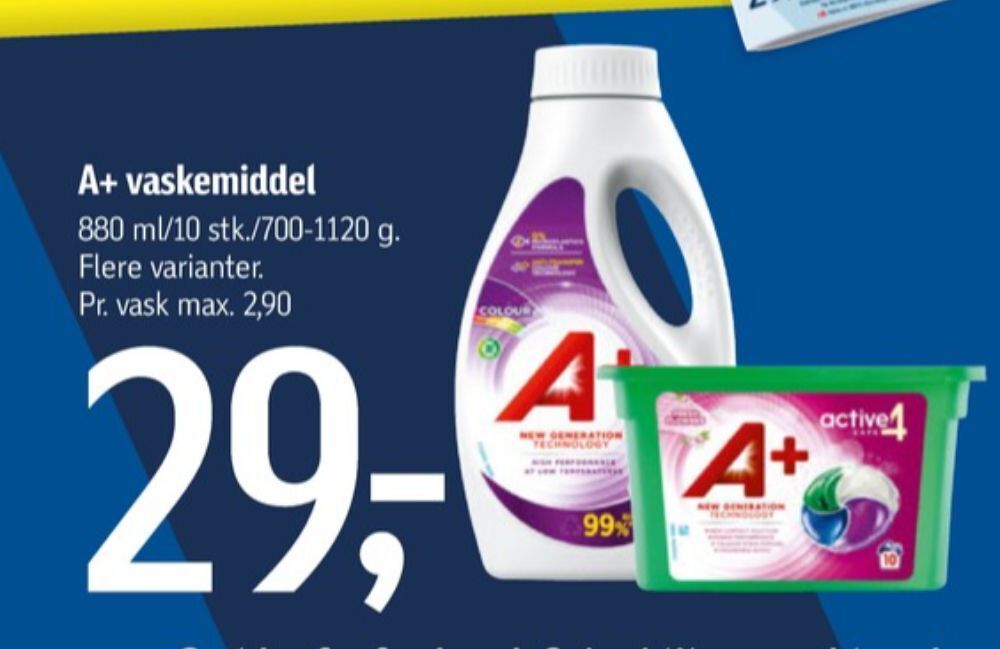 Føtex A+ vaskemiddel-flydende tilbud