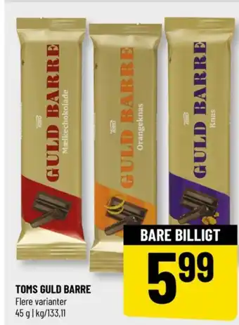 Guldbarre chokoladebar orangeknas