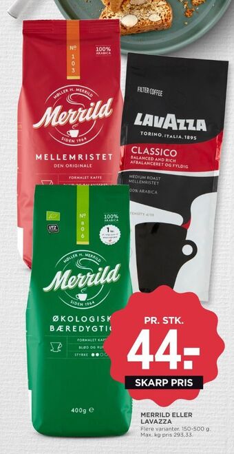 MENY Merrild kaffe formalet tilbud