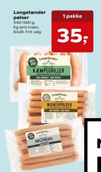 SuperBrugsen Langelænder grillpølser tilbud